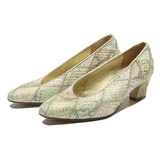 LINEA WALLY'S Womens Low Heel Leather Patchwork Kitten Courts UK 1.5 Classic