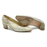 LINEA WALLY'S Womens Low Heel Leather Patchwork Kitten Courts UK 1.5 Classic