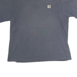 CARHARTT Mens Blue T-Shirt XL Short Sleeve Crew Neck Workwear Pocket Cotton