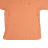 NAUTICA Mens Orange Short Sleeve Plain M Polo Shirt Cotton Summer Casual
