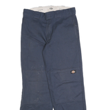 DICKIES Mens Cotton Blend Navy Loose Fit W28 L30 Workwear Trousers Zip Closure