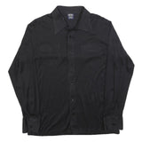 BARBADOS Mens Black Shirt L Polyester Blend Long Sleeve Button Closure