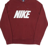 NIKE Mens Maroon Hoodie S Cotton Blend Pullover Hooded Sweatshirt
