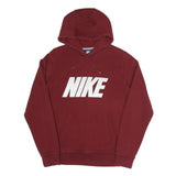 NIKE Mens Maroon Hoodie S Cotton Blend Pullover Hooded Sweatshirt