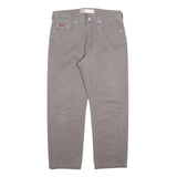LEE COOPER Mens Cotton Blend Grey Relaxed Straight Trousers W34 L27 Zip Closure