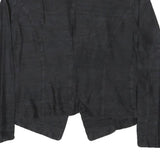 LUXURY Womens Black Rayon Tailored Jacket S Button Closure Plain Elegant