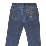 CARHARTT Mens Jeans Blue Regular Straight Denim W32 L29 Button Cotton Blend