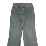 HAOSSHINU Mens Regular Fit Flared Denim Light Blue Cotton Jeans W26 L27 Stylish