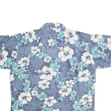 PACIFIC SCENE Mens Blue & White Floral Cotton Shirt L Hawaiian Style Casual