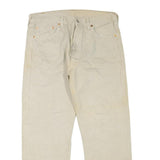 LEVI'S 501 Mens Jeans Beige Regular Straight Denim W34 L26 Button Cotton Blend