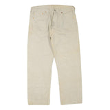 LEVI'S 501 Mens Jeans Beige Regular Straight Denim W34 L26 Button Cotton Blend