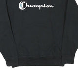 CHAMPION Mens Black Cotton Blend Crew Neck M Sweatshirt Classic Logo Pullover
