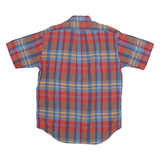 RALPH LAUREN Mens Red Blue Plaid Short Sleeve Shirt M Casual Cotton Blend