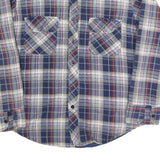 WINDBREAKER Mens Blue & Cream Plaid Shirt M Cotton Blend Casual Button Up