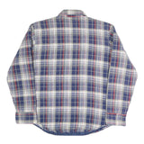 WINDBREAKER Mens Blue & Cream Plaid Shirt M Cotton Blend Casual Button Up