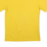 CHAMPION Mens Yellow Cotton Blend Graphic T-Shirt S Short Sleeve Crew Neck Logo