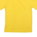 CHAMPION Mens Yellow Cotton Blend Graphic T-Shirt S Short Sleeve Crew Neck Logo