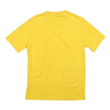 CHAMPION Mens Yellow Cotton Blend Graphic T-Shirt S Short Sleeve Crew Neck Logo