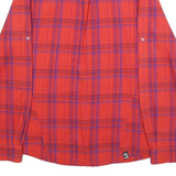 ADIDAS Mens Red & Purple Plaid Shirt M Cotton Blend Casual Long Sleeve Button