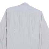 TOMMY HILFIGER Mens Blue & White Striped Shirt M Formal Button Closure Classic