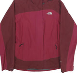 THE NORTH FACE Womens Maroon & Pink Outdoor Jacket S Polyester Zip Hooded