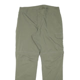 COLUMBIA Mens Regular Fit Olive Green Cargo Zip Trousers W34 L30 Outdoor Hiking