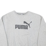PUMA Womens Grey Sweatshirt Crew Neck XL Cotton Blend Logo Print Casual Pullover
