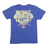 MAJESTIC Mens Blue Chicago Cubs Baseball Graphic T-Shirt M Short Sleeve Crew