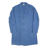 SANFOR Mens Blue Classic Cotton Jacket L Button Plain Lightweight Workwear