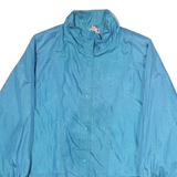 HABAND Womens Blue Button Nylon Jacket M Plain Lightweight Casual Outerwear