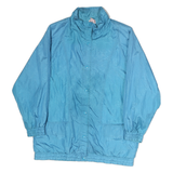 HABAND Womens Blue Button Nylon Jacket M Plain Lightweight Casual Outerwear