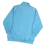 HABAND Womens Blue Button Nylon Jacket M Plain Lightweight Casual Outerwear