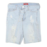 GUESS Womens Shorts Blue Casual Distressed M W28 Belted Denim Summer