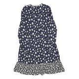 MOUNTAIN WAREHOUSE Womens Blue Floral Cotton Blend Day Dress Long Sleeve UK 10