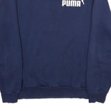 PUMA Mens Blue Crew Neck Sweatshirt M Cotton Blend Pullover Casual Sportswear