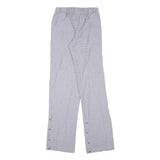 BRAGARD Womens Cotton Blend Regular Trousers W24 L33 Grey & White Check Pattern