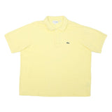 LACOSTE Mens Yellow Cotton Blend Short Sleeve Plain Polo Shirt 2XL Casual