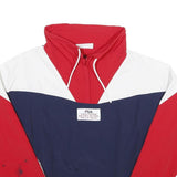 FILA Womens Red & Blue Colourblock Nylon Track Jacket S Retro Sportswear
