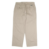 CHAPS Mens Regular Beige Cotton Trousers W26 L30 Classic Straight Zip Closure