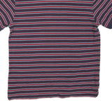 TOMMY HILFIGER Mens Navy & Red Striped Polo Shirt M Cotton Blend Short Sleeve