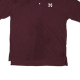 TOMMY HILFIGER Mens Maroon 2XL Polo Shirt Cotton Blend Short Sleeve Plain