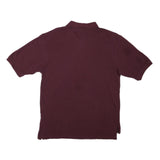 TOMMY HILFIGER Mens Maroon 2XL Polo Shirt Cotton Blend Short Sleeve Plain