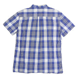 TOMMY HILFIGER Mens Blue & White Check Shirt XL Button Short Sleeve Cotton Blend