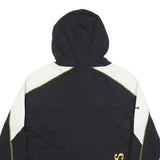 REEBOK Womens Black & White Bruins Hoodie M Lace Up Cotton Blend