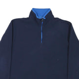 FILA Womens Blue Pullover Plain Quarter Zip Basic Knit Jumper M Polyester