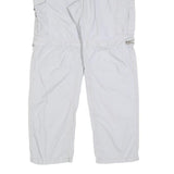 COLUMBIA Mens Polyester Blend White Relaxed Cargo Trousers W34 L30 Outdoor Zip