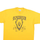HANES Mens Yellow Juneteenth Jubilee Graphic T-Shirt XL Crew Neck Short Sleeve
