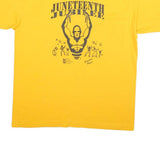 HANES Mens Yellow Juneteenth Jubilee Graphic T-Shirt XL Crew Neck Short Sleeve