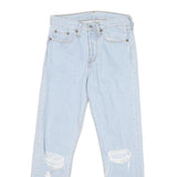 LEVI'S Womens Jeans Blue Regular Straight Denim Light W25 L26 Distressed