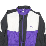 WILSON Womens Purple & Black Nylon Zip Jacket M Colourblock Casual Retro